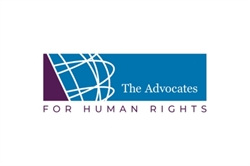 [ai] Logo of The Advocates for Human Rights, featuring a blue background with a stylized globe and purple accents.